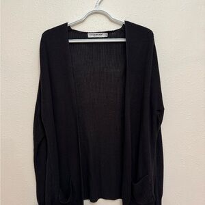 Cotton Emporium Black Open Cardigan